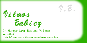 vilmos babicz business card